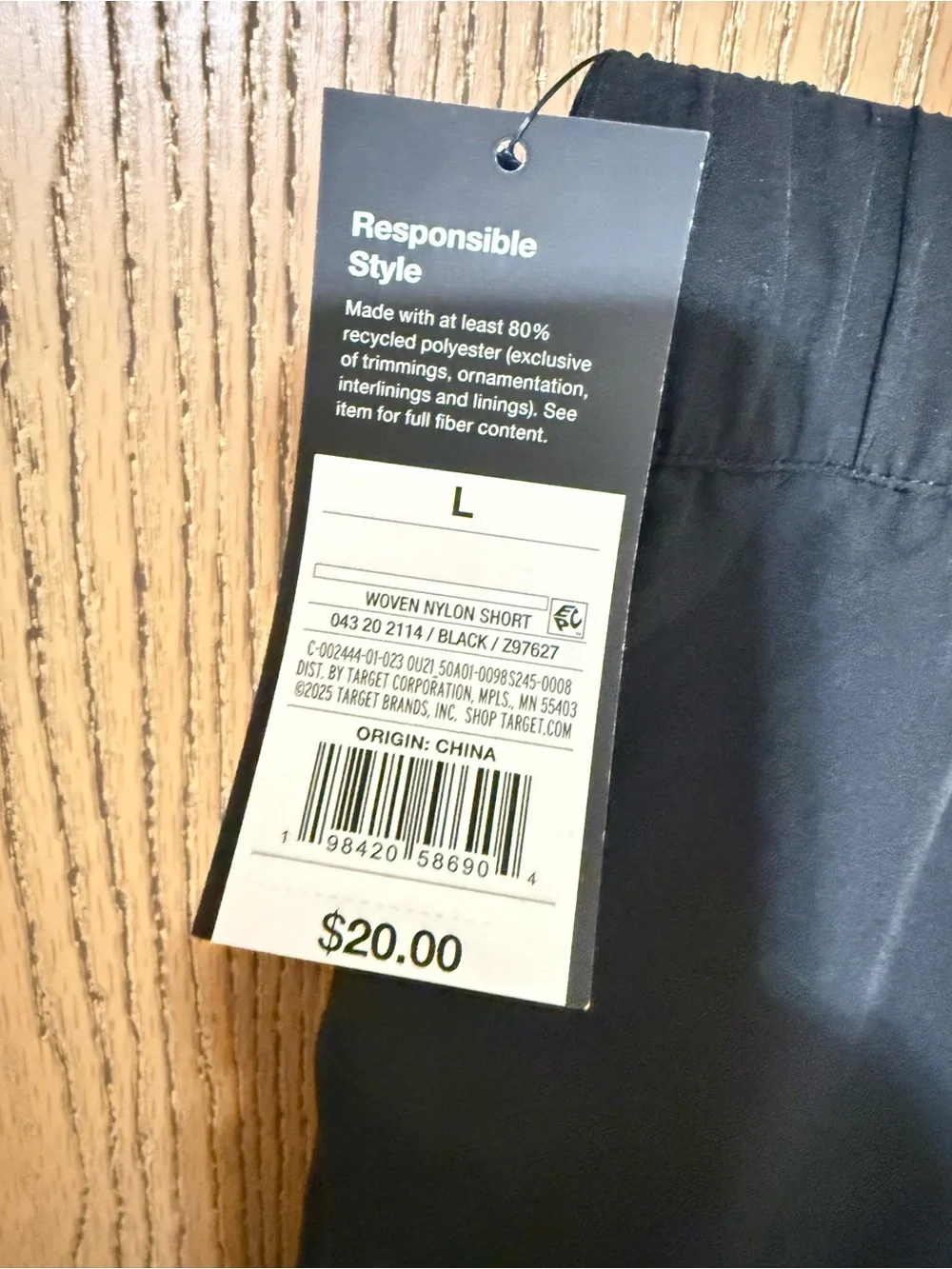 Original Use Black Athletic Shorts with White Drawstring